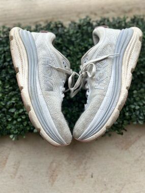 Hoka Women's Light Gray and White Running Shoes